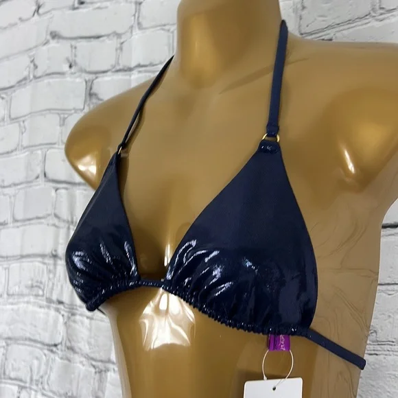 NEW L’Agent by Agent Provocateur Sevilla metallic blue string bikini size small - Picture 2 of 7